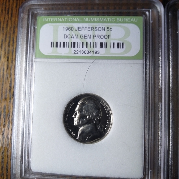 international numismatic bureau Other - 5 gem proof uncirculated nickel coin slab set of  proof nickels.